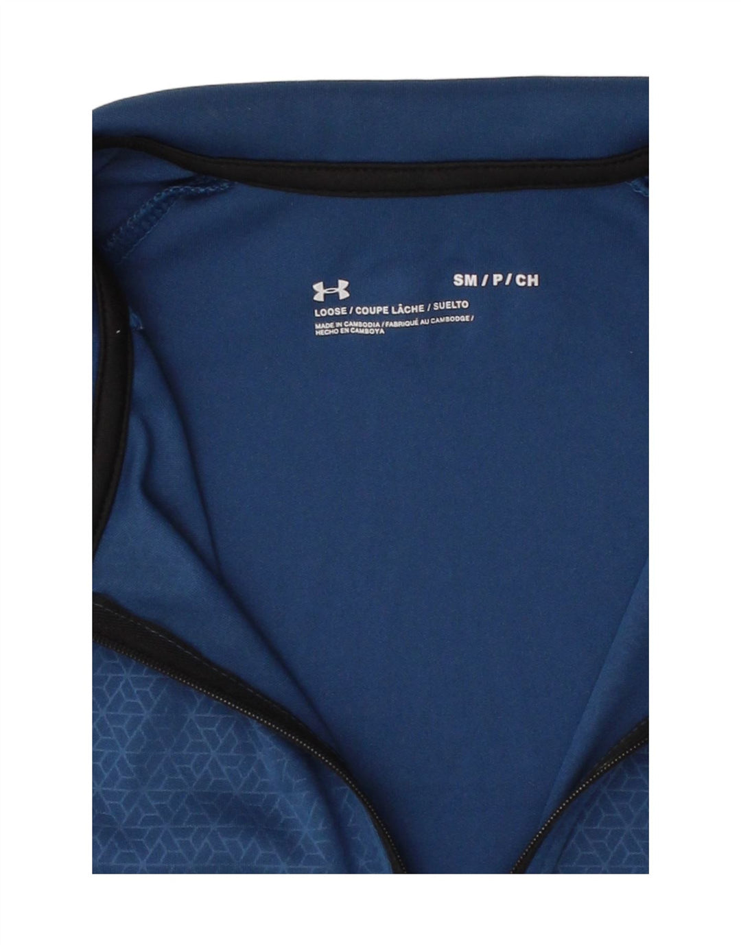 UNDER ARMOUR Mens Zip Neck Pullover Tracksuit Top Small Blue Polyester