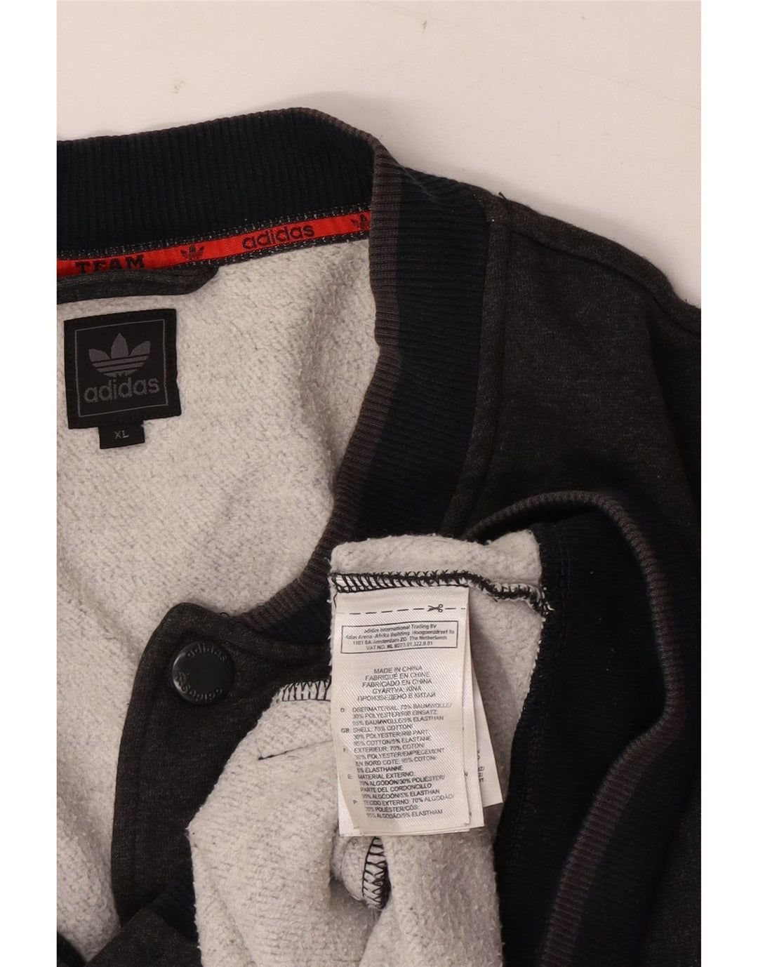 Adidas Mens Tracksuit Top Jacket XL Grey Cotton
