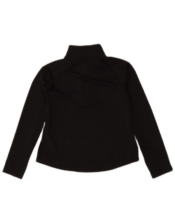 Nike Girls Dri Fit Zip Neck Pullover Tracksuit Top 8-9 Years Small Black