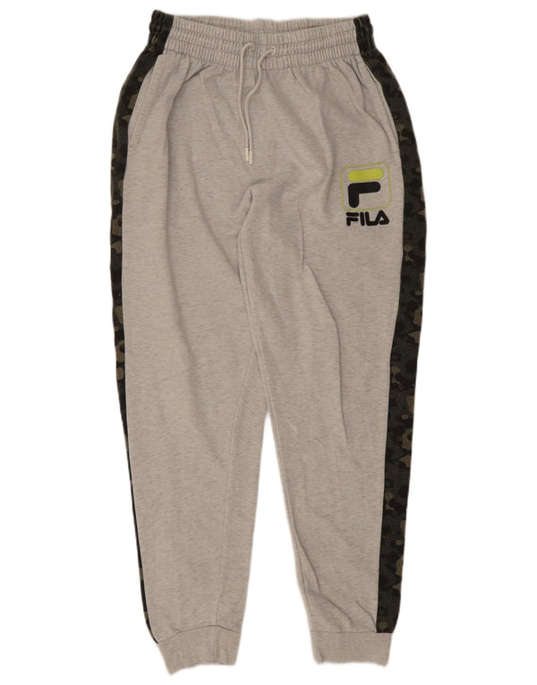 Fila Herren-Trainingshose, Jogginghose, Mittelgrau, Camouflage-Baumwolle