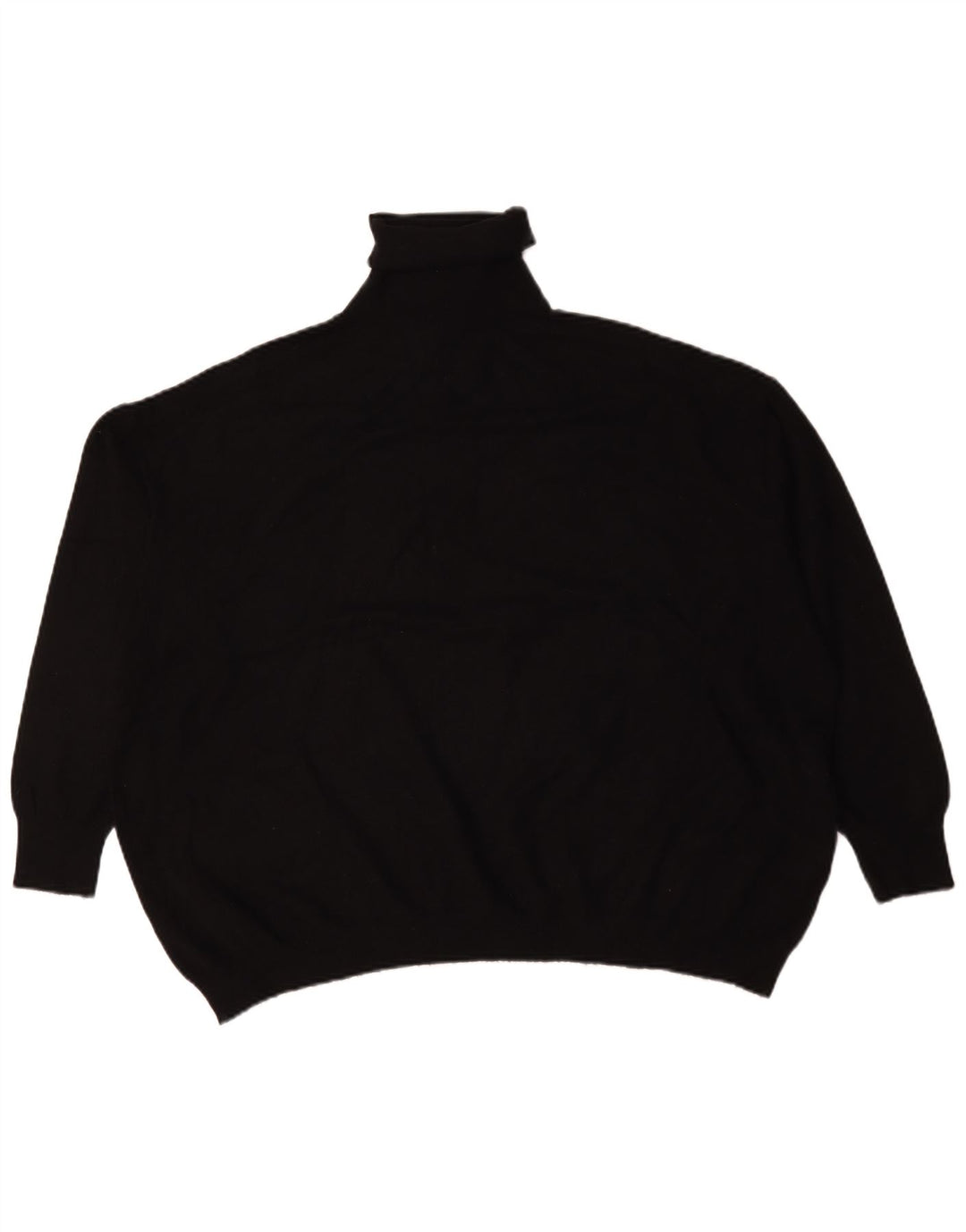 Zara Womens Oversized Roll Neck Jumper Sweater UK 14 Medium Black Viscose