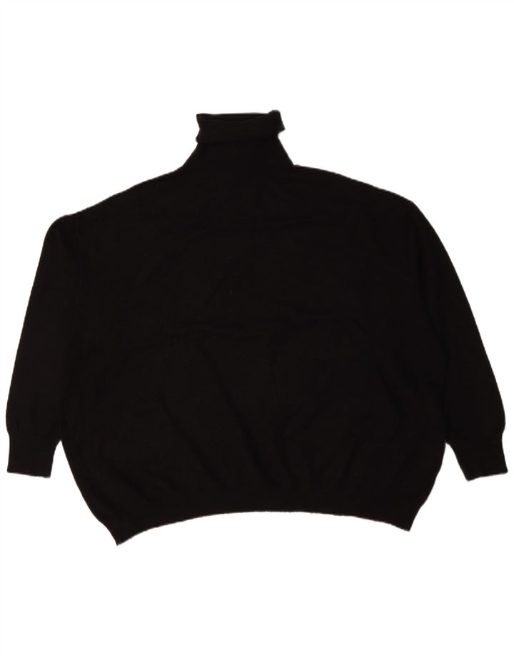Zara Womens Oversized Roll Neck Jumper Sweater UK 14 Medium Black Viscose