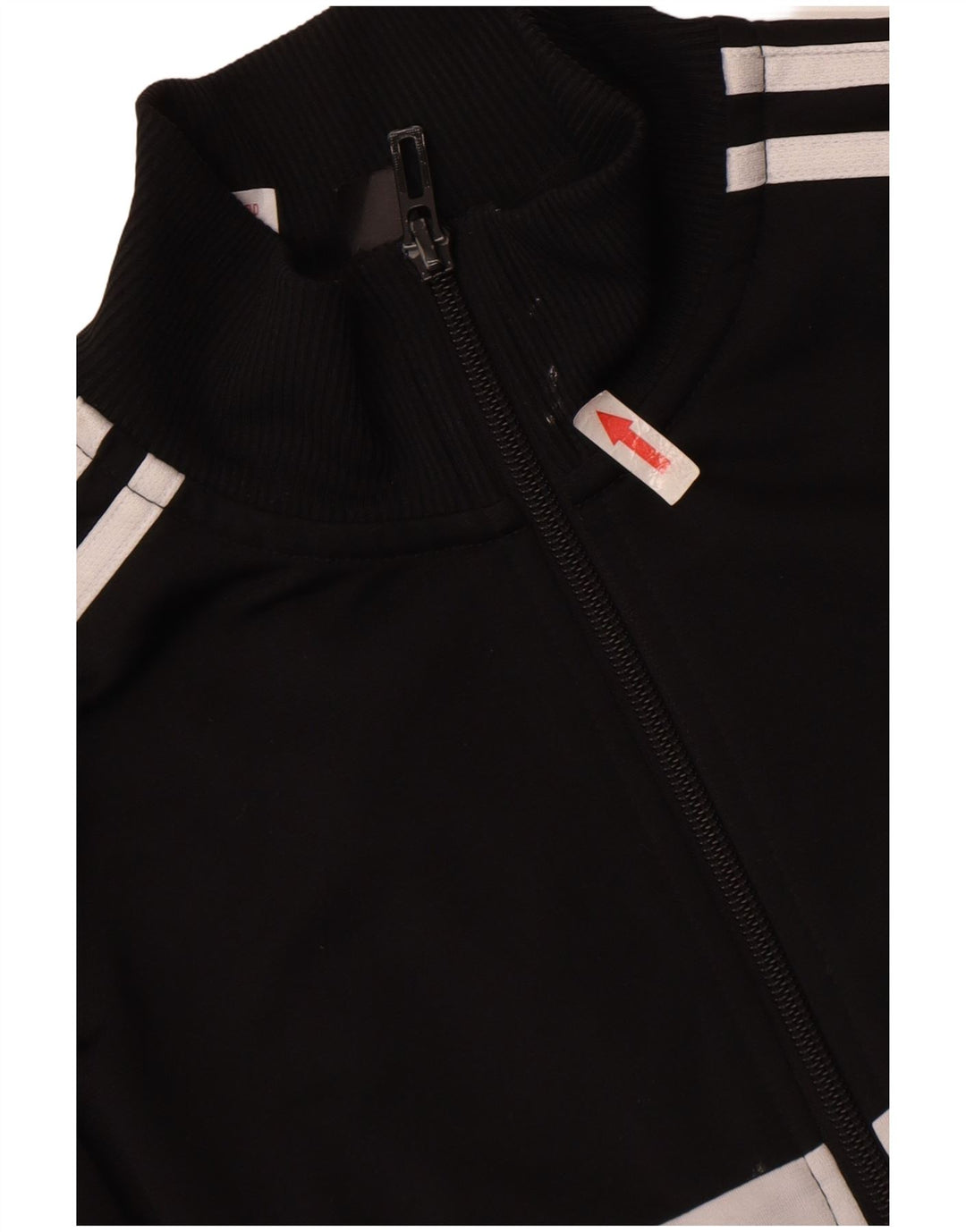 Adidas Boys Tracksuit Top Jacket 13-14 Years Black Colourblock Polyester