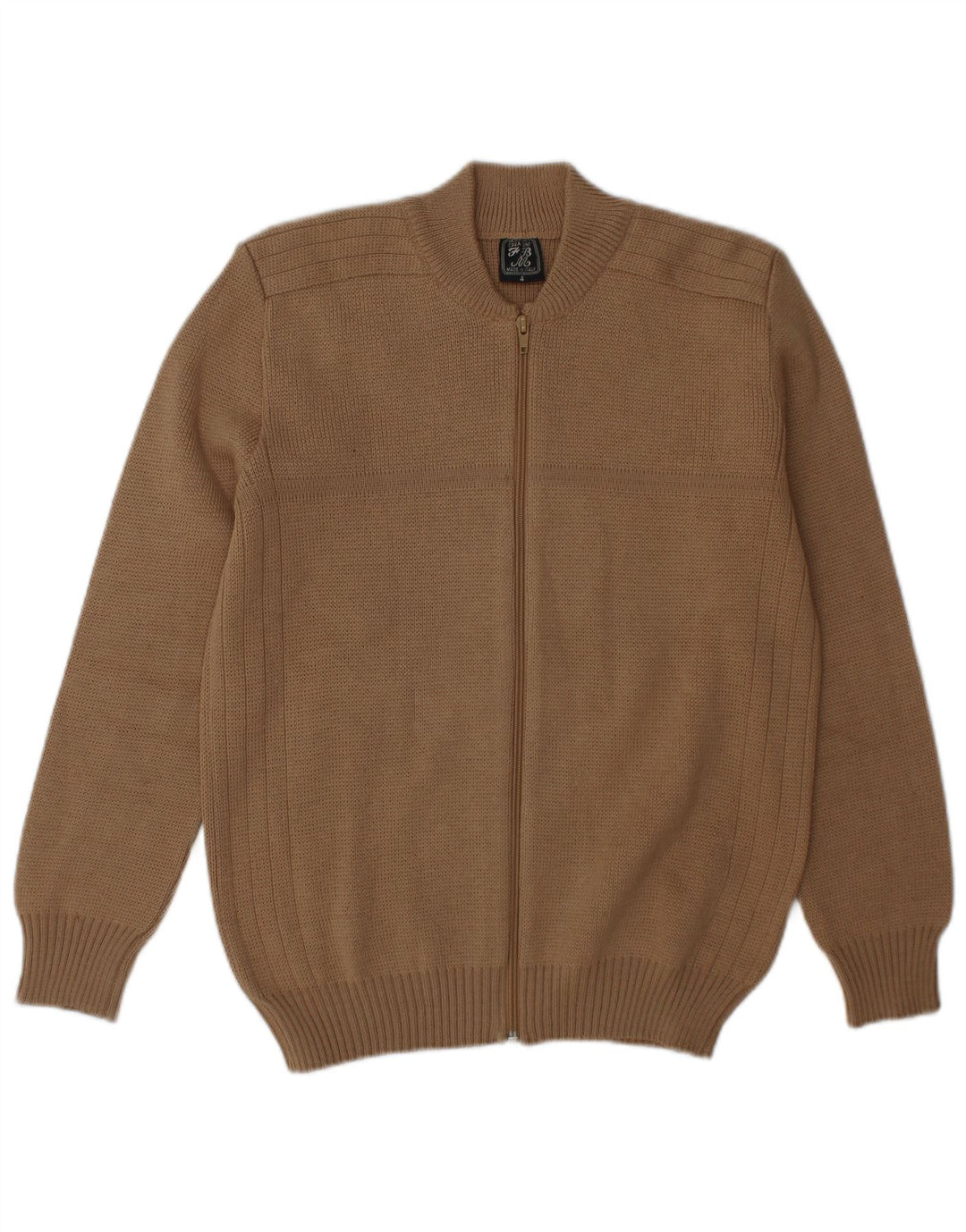 Vintage hombres Cardigan suéter medio beige