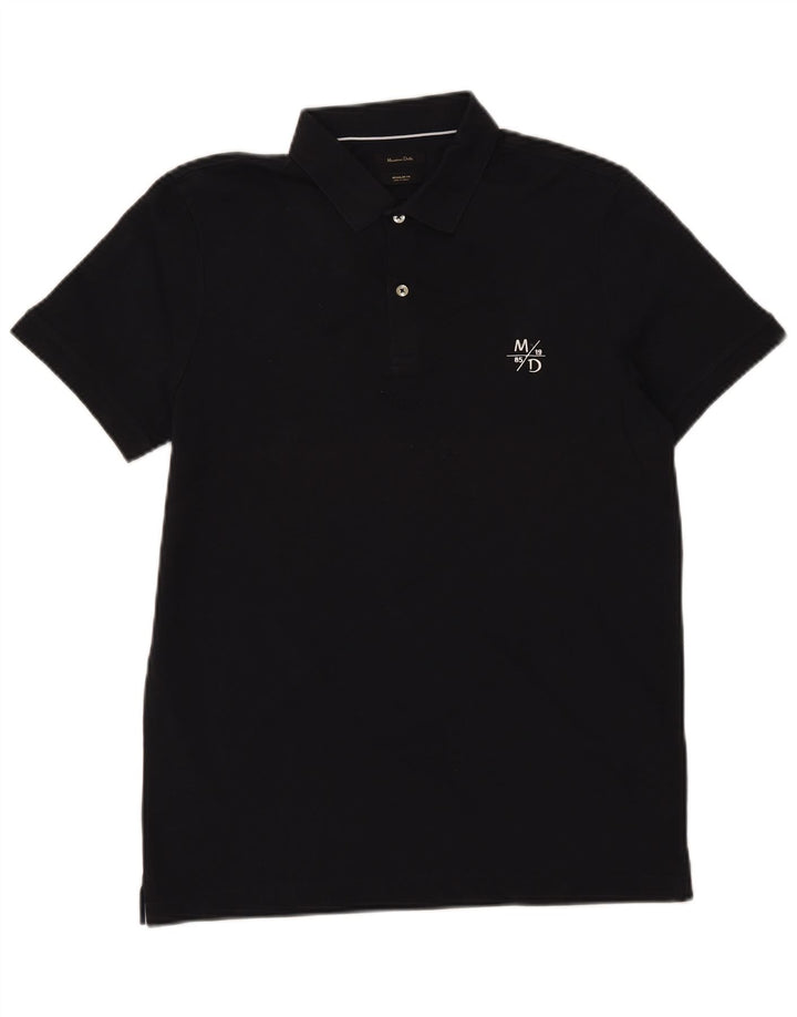Massimo Dutti Polo Regular Fit Hombre Algodón Azul Marino Medio