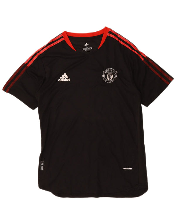 Adidas Herre Manchester United Grafisk T-Shirt Top XL Sort Polyester