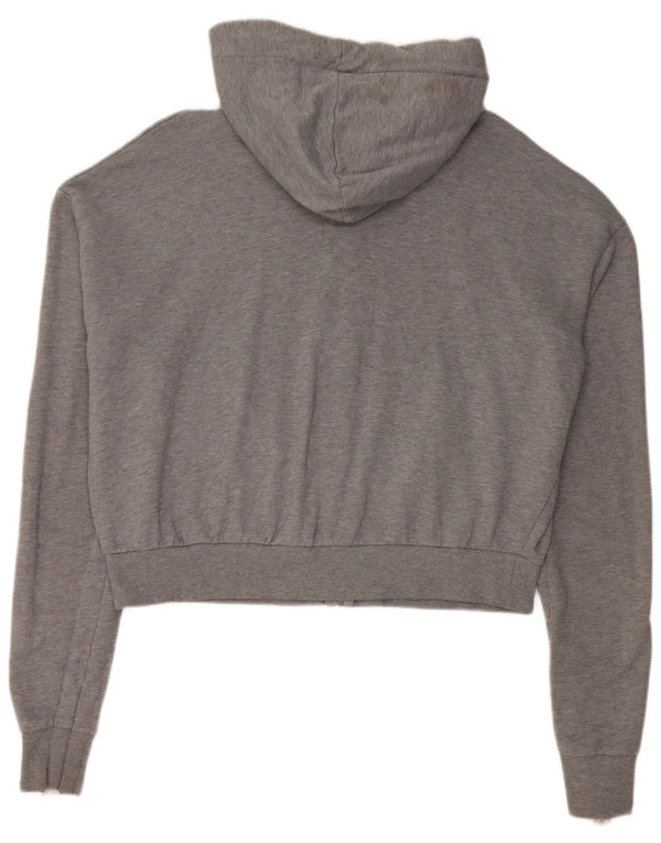 Topshop Pull à capuche zippé surdimensionné pour femme UK 12 Gris moyen moucheté