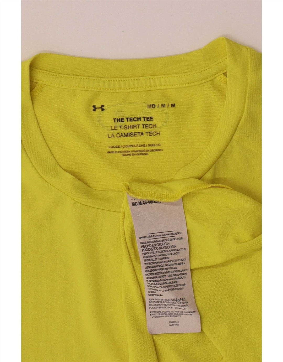 Camiseta masculina Under Armour manga curta regular poliéster amarelo médio