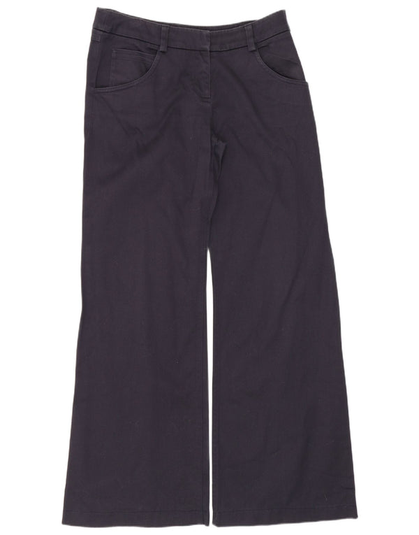 Max & Co. Pantalon décontracté à jambe large pour femme UK 8 Small W28 L28 Bleu marine