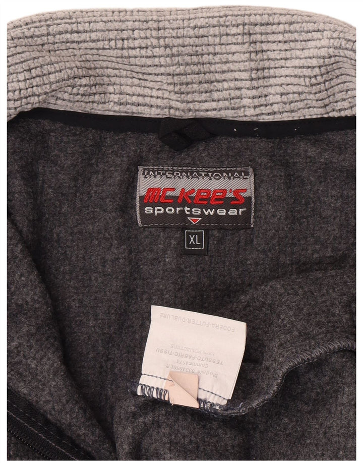 MC Kee's Mens Zip Neck Fleece Jumper XL Grey Colourblock Polyester