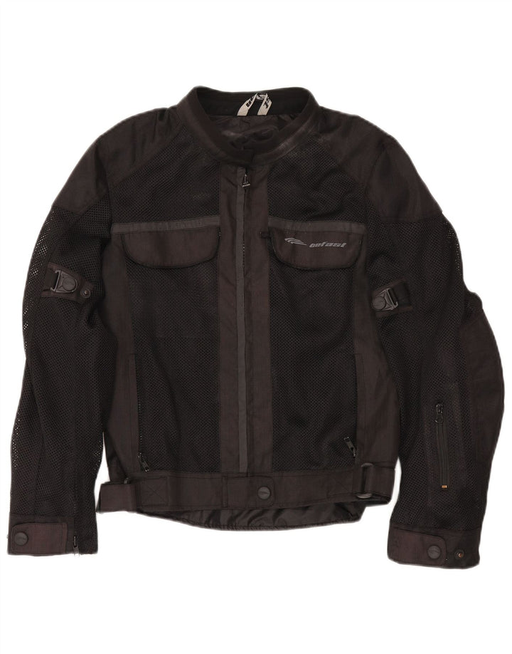 Befast Womens Motorstyle Graphic Racer Jacket UK 14 Mittelschwarzes Polyester