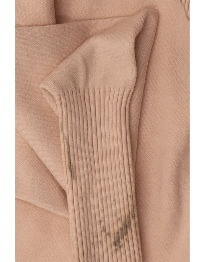 Zara Womens Oversized Zip Neck Jumper Sweater UK 14 Medium Beige Viscose