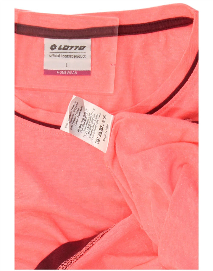 Lotto Womens Top Long Sleeve UK 14 Large Pink Polyester