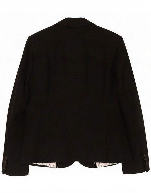 Marks & Spencer Veste blazer à 3 boutons pour femme UK 12 Lin noir moyen