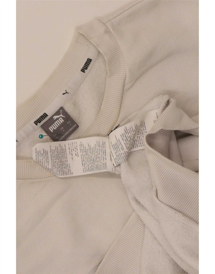 Puma Mens Graphic Sweatshirt Jumper Large White Cotton