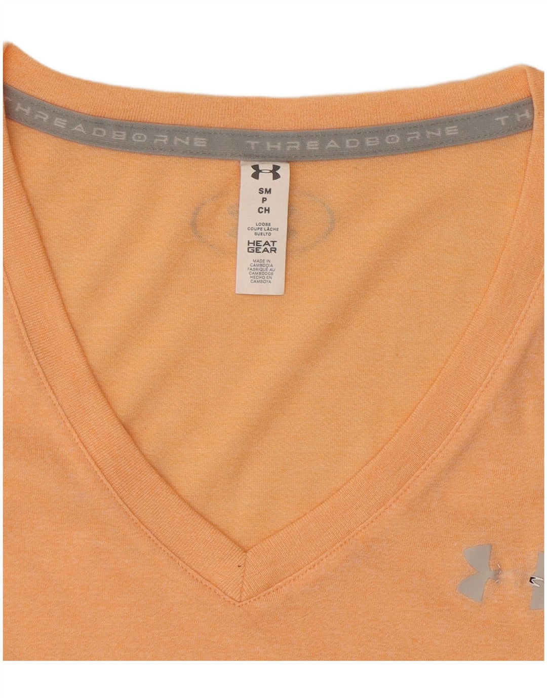 Under Armour Womens T-Shirt Top UK 12 Medium Orange
