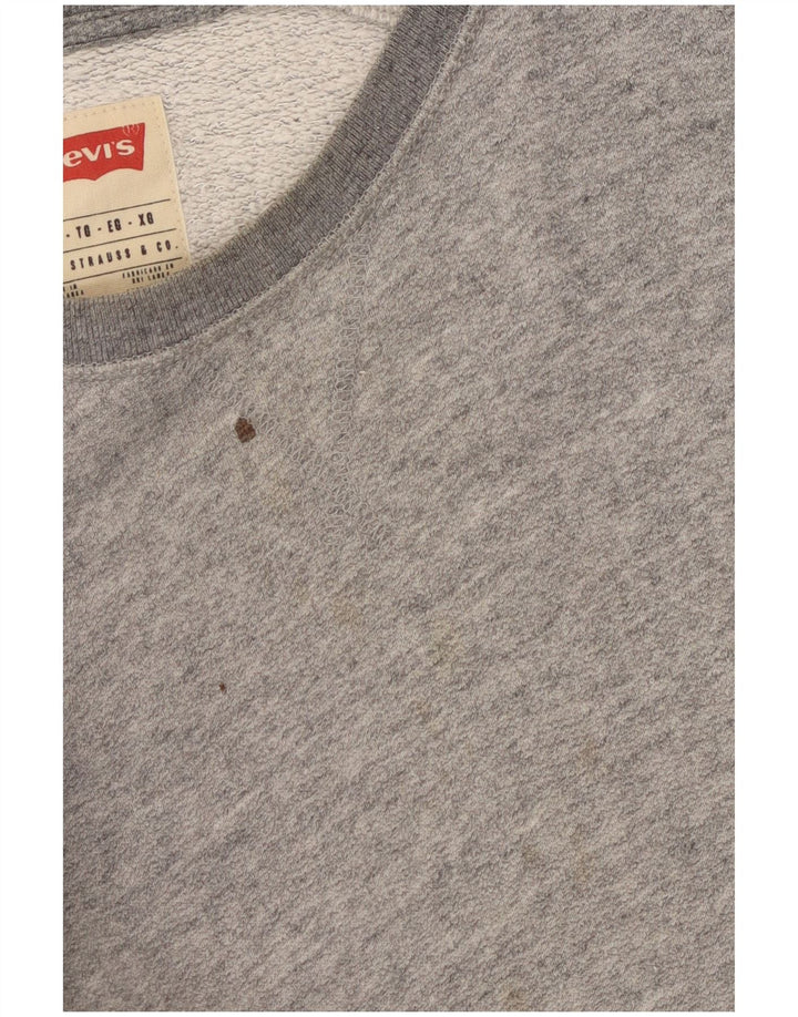 Levi's Mens Sweatshirt Jumper XL Grey Flecked Cotton
