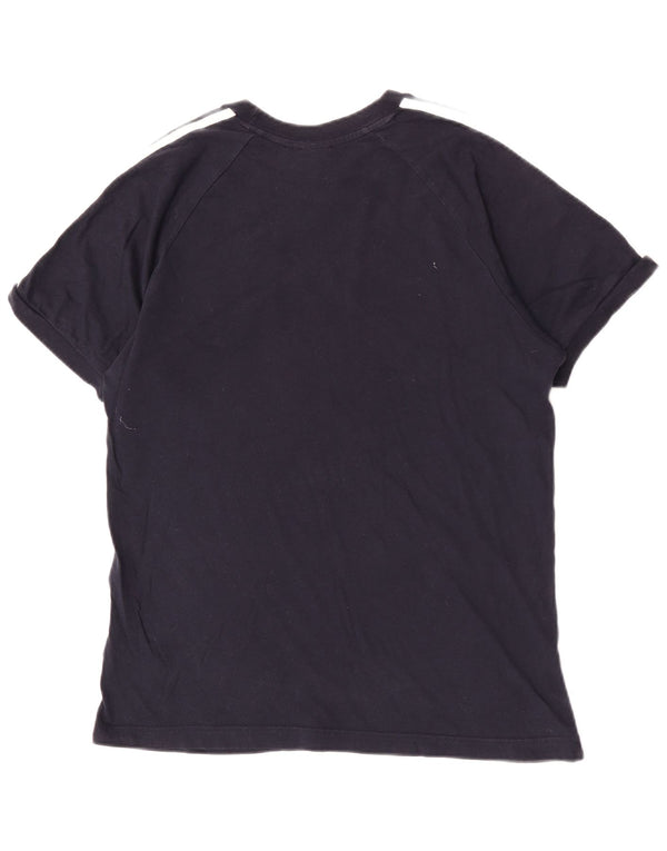 Adidas Mens Short Sleeve Regular T-Shirt Top Medium Navy Blue Cotton