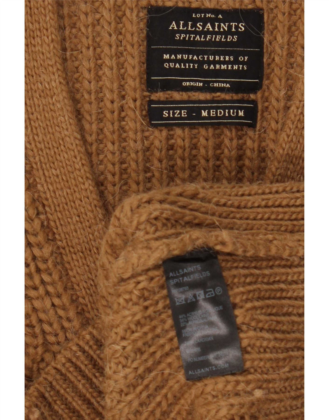 Suéter tipo cárdigan para hombre All Saints Acrílico marrón medio