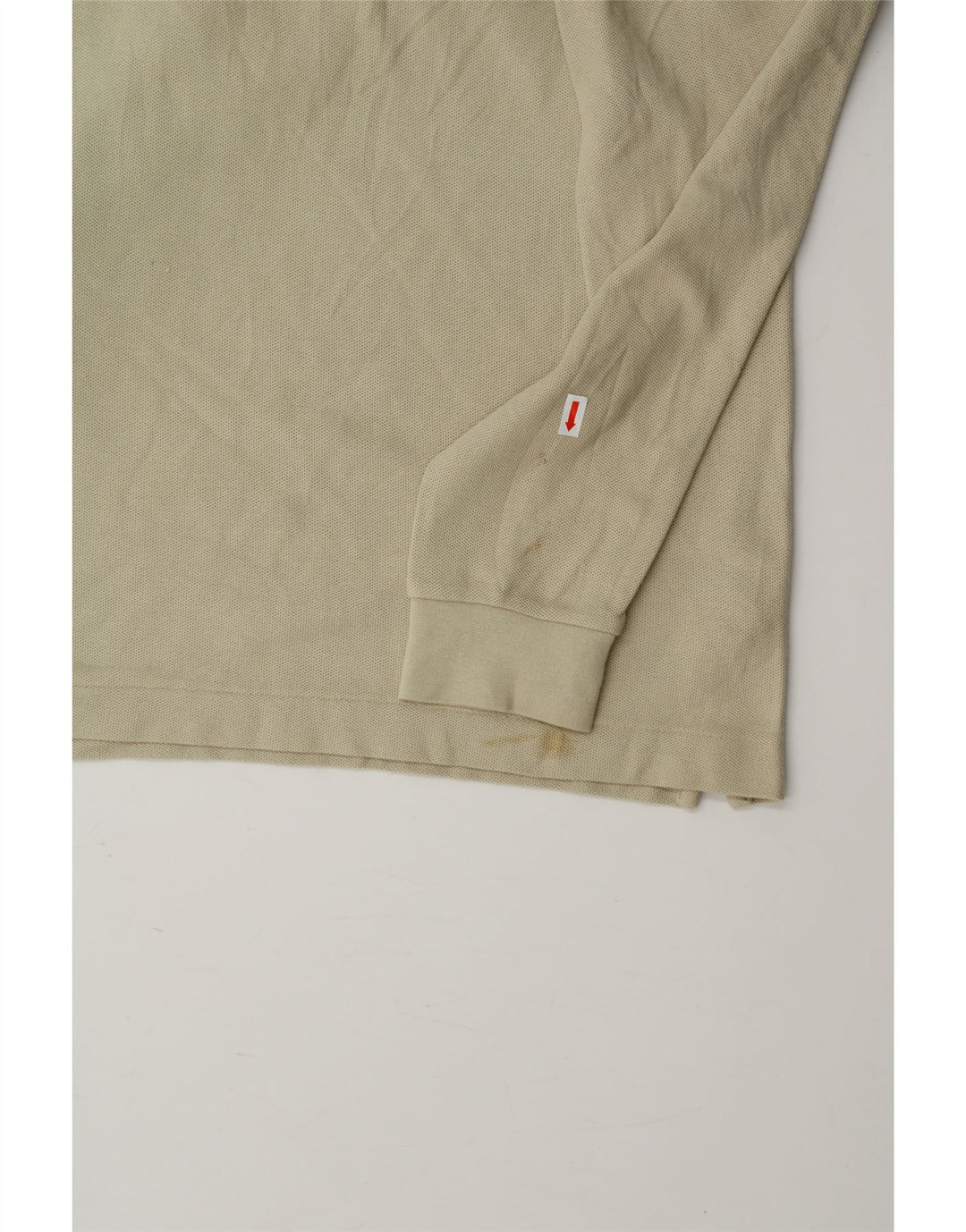 FILA Mens Long Sleeve Polo Shirt Medium Beige Cotton Vintage Fila and Second-Hand Fila from Messina Hembry 