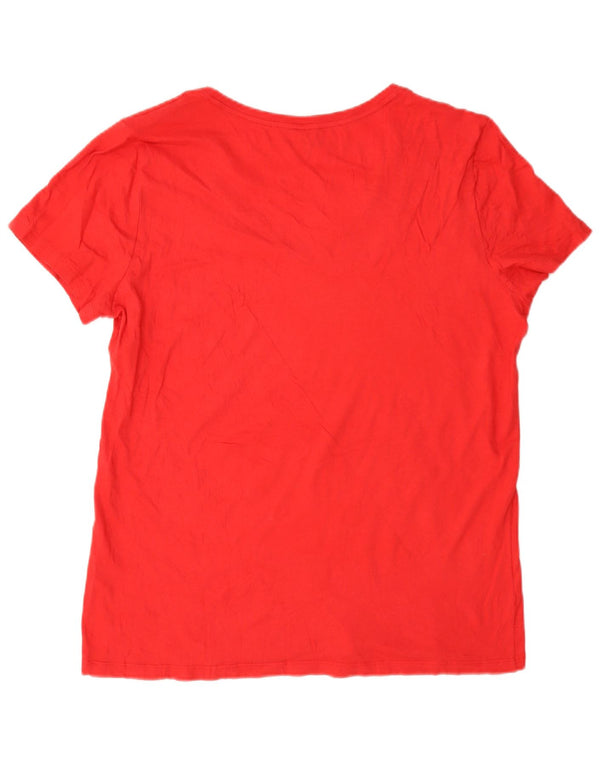 Nautica Womens Graphic T-Shirt Top UK 18 XL Rote Baumwolle