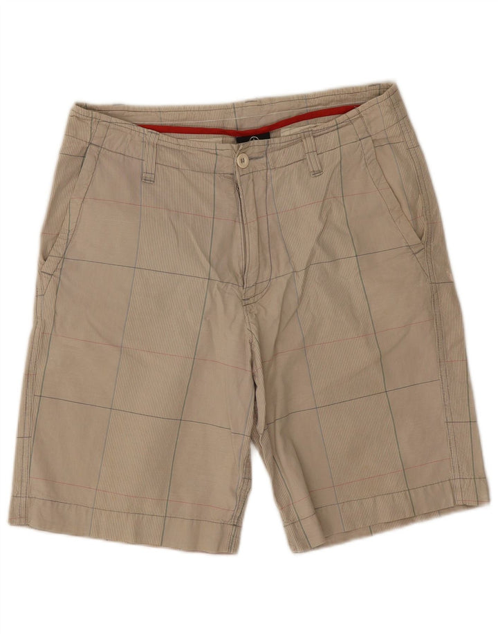 Converse Herren-Chinoshorts, Größe S, Größe 28, beige karierte Baumwolle