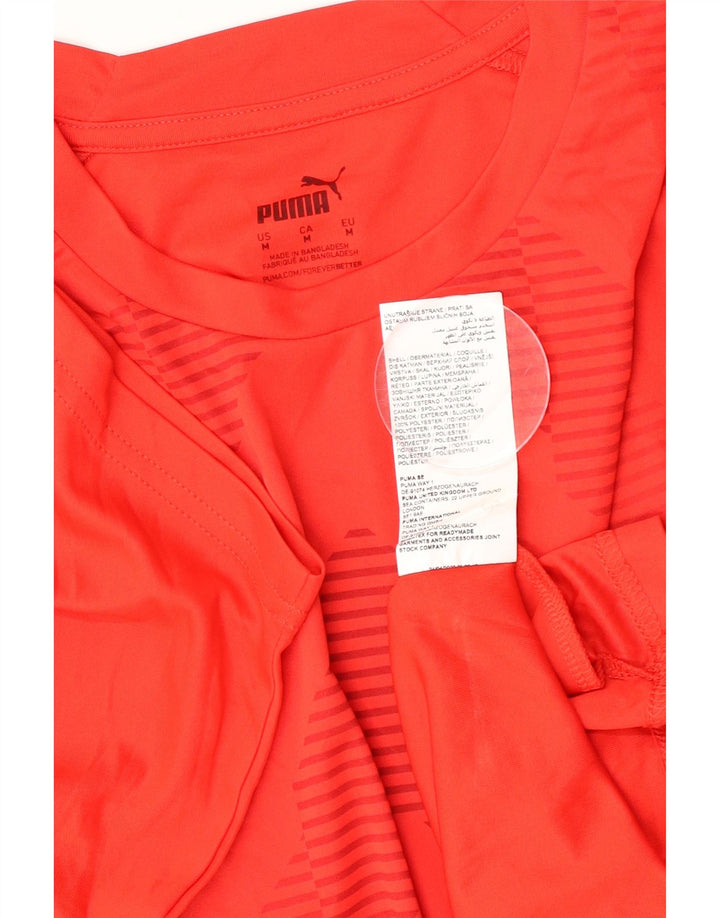 Puma Mens T-Shirt Top Medium Red Chevron Polyester