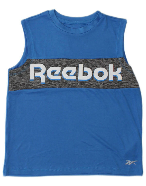 Reebok Boys Graphic Vest Top 10-11 Years Blue Colourblock Polyester