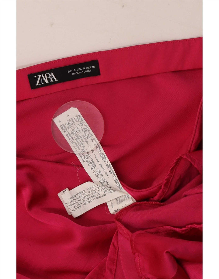 Zara Womens Mini Skirt Small W26 Pink Viscose