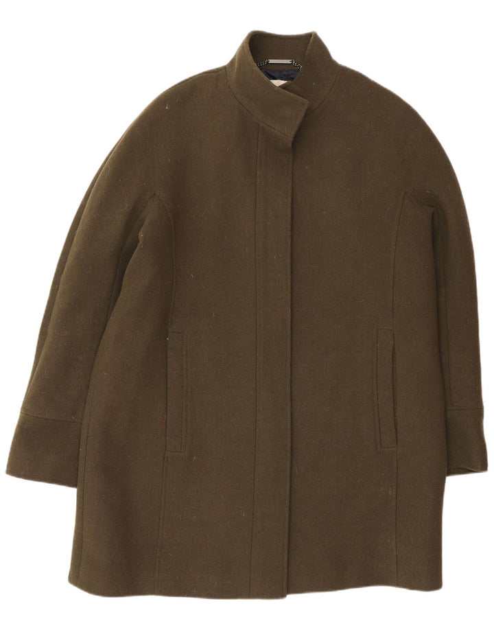 Hobbs Womens Overcoat UK 16 Large Khaki Wool