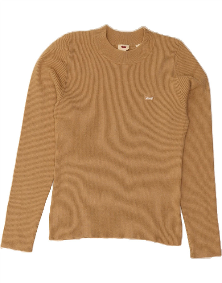 LEVI'S Womens Crew Neck Jumper Sweater UK 14 Large Beige Vintage Levi's and Second-Hand Levi's from Messina Hembry 