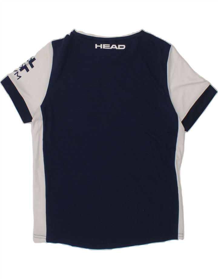 HEAD Boys Graphic T-Shirt Top 9-10 Years Navy Blue Colourblock Polyester Vintage HEAD and Second-Hand HEAD from Messina Hembry 