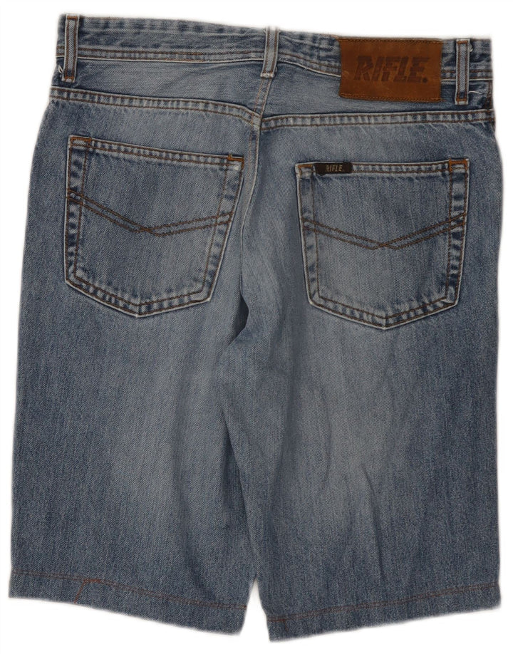 Rifle Mens Denim Shorts W33 Medium Blue Cotton