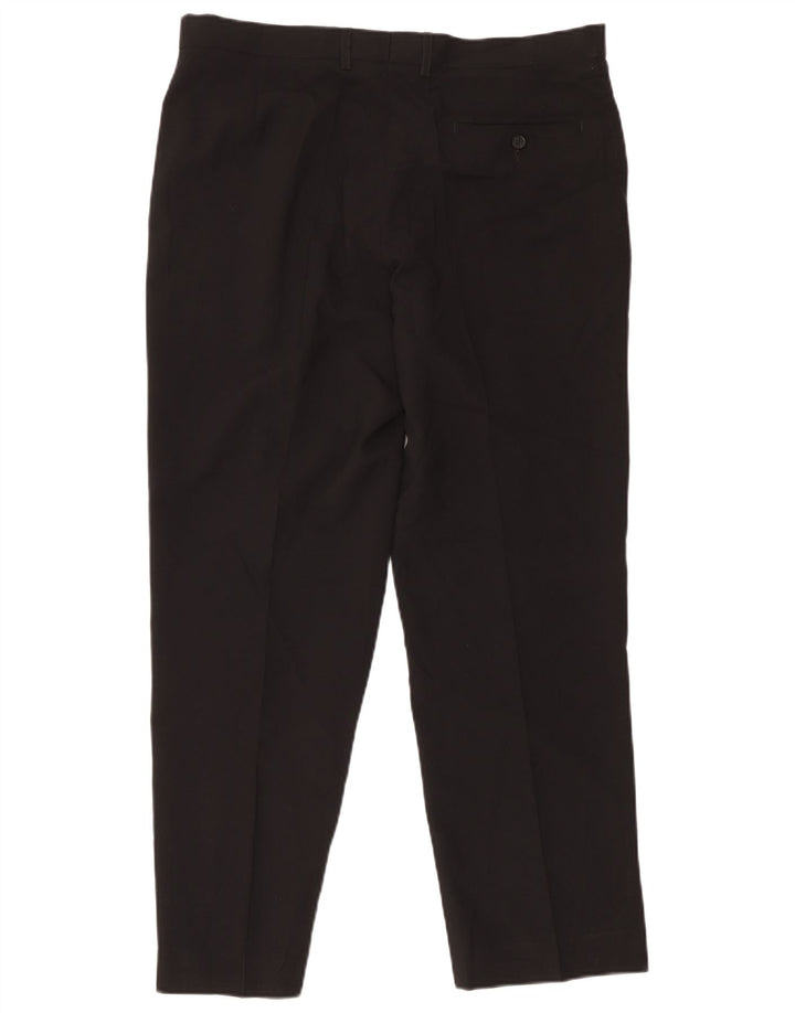 Gerade Herren-Anzughose von Marks & Spencer, W36, L31, schwarzes Polyester