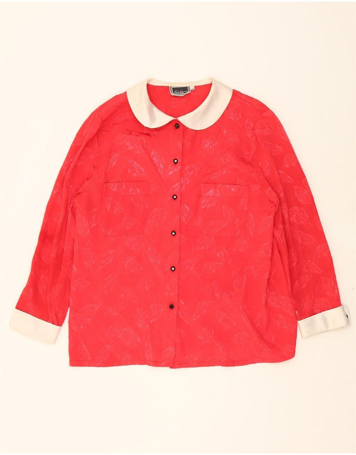 LUISA SPAGNOLI Womens Abstract Pattern Shirt Blouse IT 48 XL Red Vintage Luisa Spagnoli and Second-Hand Luisa Spagnoli from Messina Hembry 