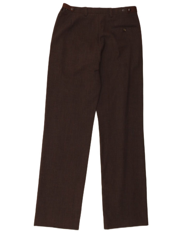 Richmond Womens Straight Suit Trousers UK 12 Medium W30 L32 Brown Wool