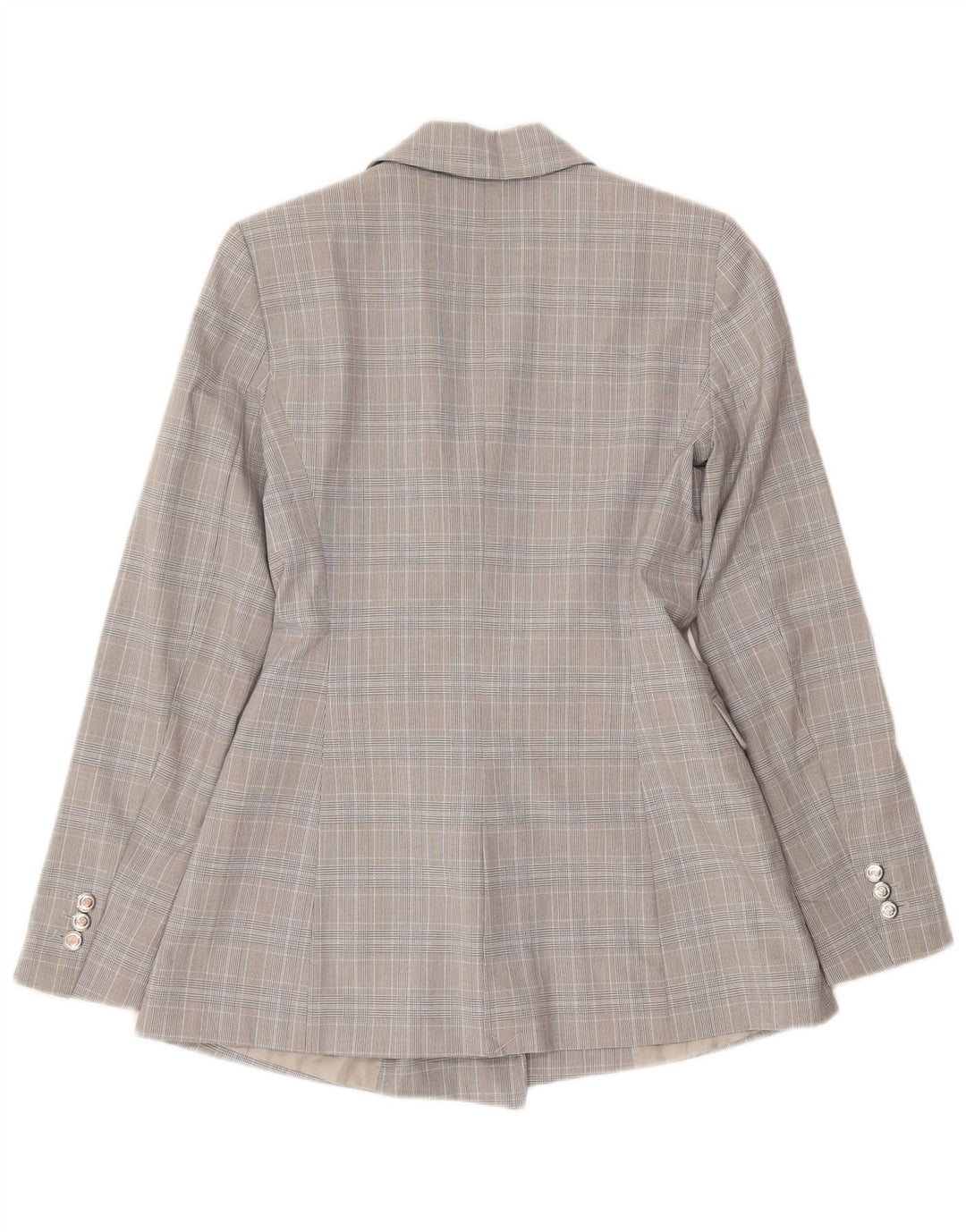 ZARA Womens Loose Fit Double Breasted Blazer Jacket EU 34 2XS Grey Check