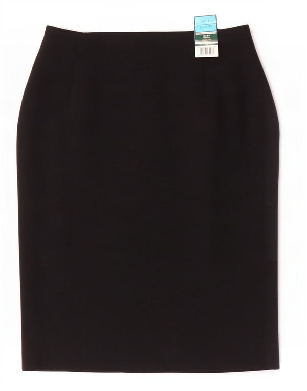 Marks & Spencer Damen Bleistiftrock UK 14 Medium W28 Schwarze Viskose