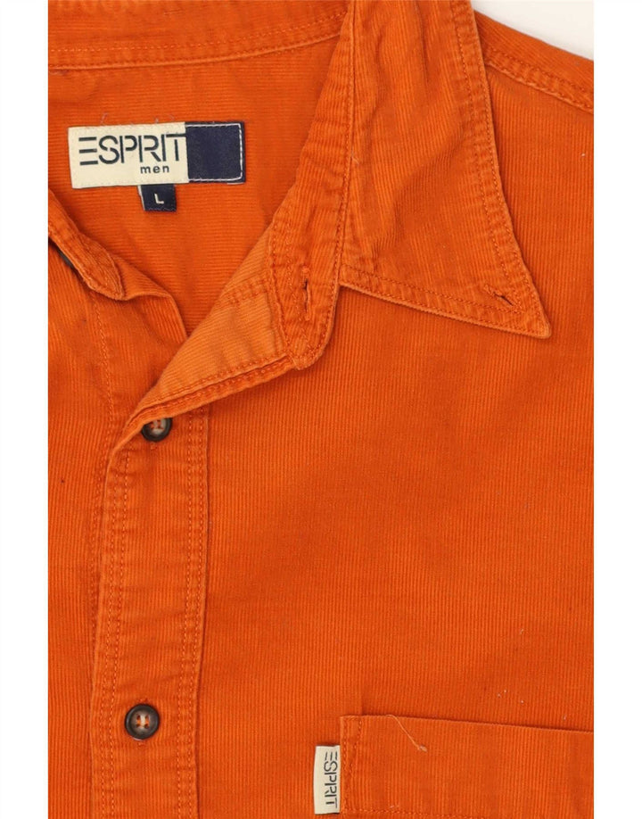 Camisa de pana Esprit para hombre, talla grande, naranja