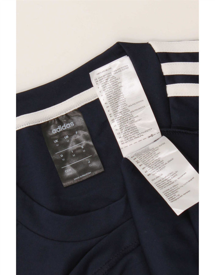 Adidas Herre Climalite T-Shirt Top Medium Marineblå Polyester