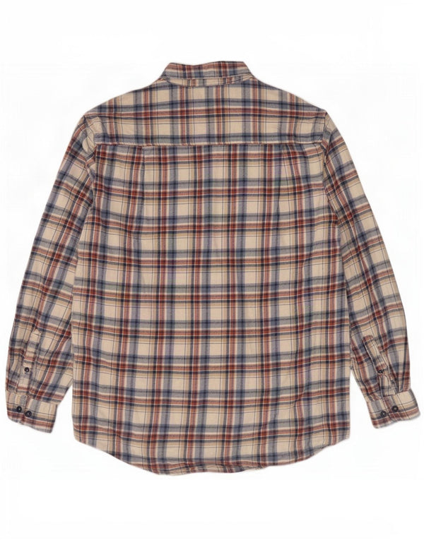 Atlas For Men Chemise en flanelle pour homme à carreaux beige moyen