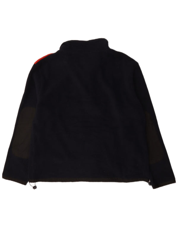 Maglione in pile da uomo Caterpillar con zip e collo XL in poliestere color block blu navy