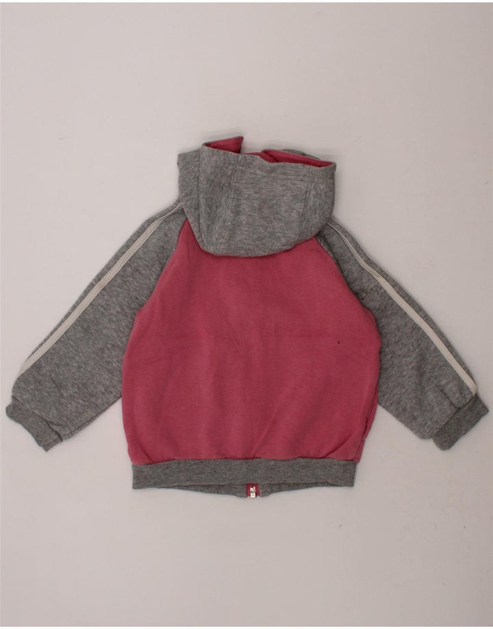 ADIDAS Baby Girls Zip Hoodie Sweater 6-9 Months Pink Colourblock Cotton Vintage Adidas and Second-Hand Adidas from Messina Hembry 