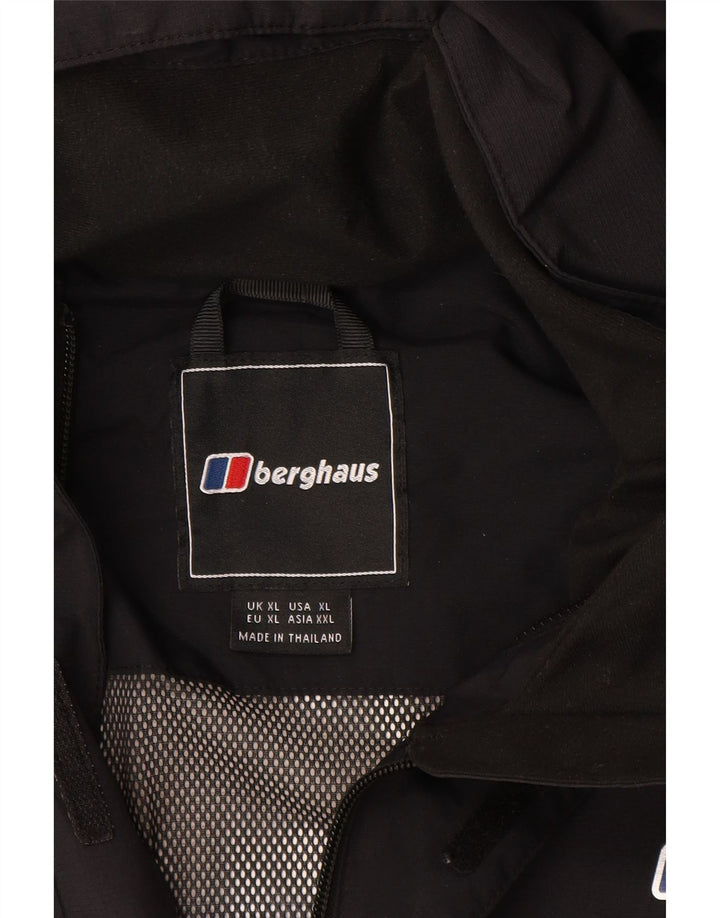 Berghaus Mens Hooded Rain Jacket UK 42 XL Black Polyamide