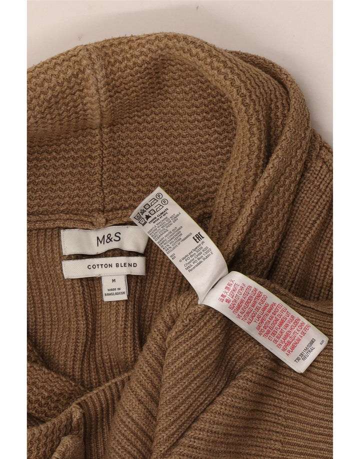 Marks & Spencer herre cardigan sweater mellem brun polyester