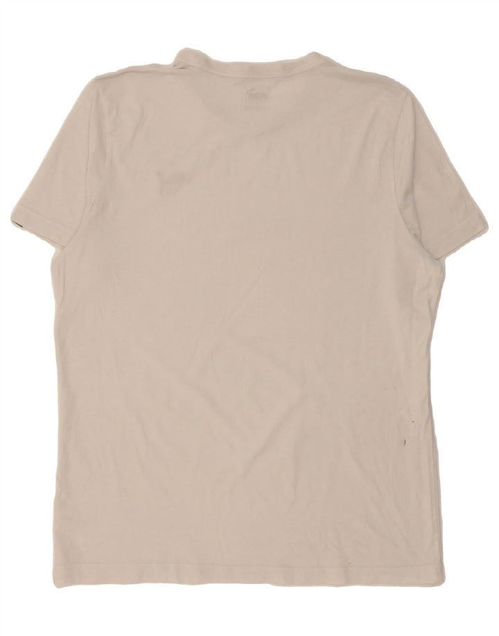 PUMA Mens T-Shirt Top Large White Vintage Puma and Second-Hand Puma from Messina Hembry 