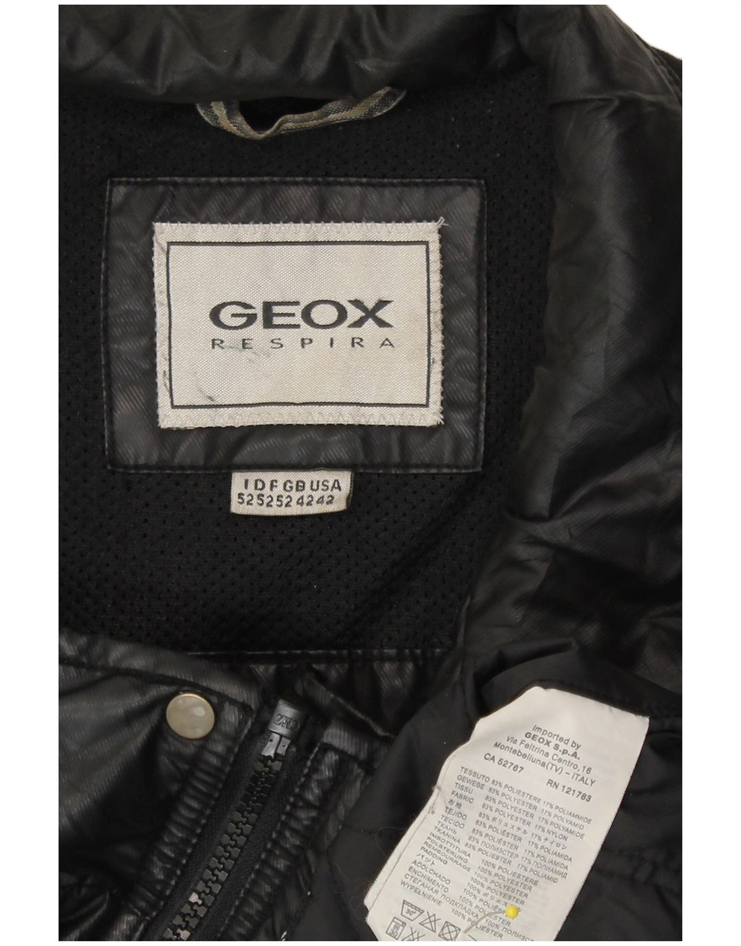Geox Mens Respira Bomber Jacket UK 42 XL Black Polyester