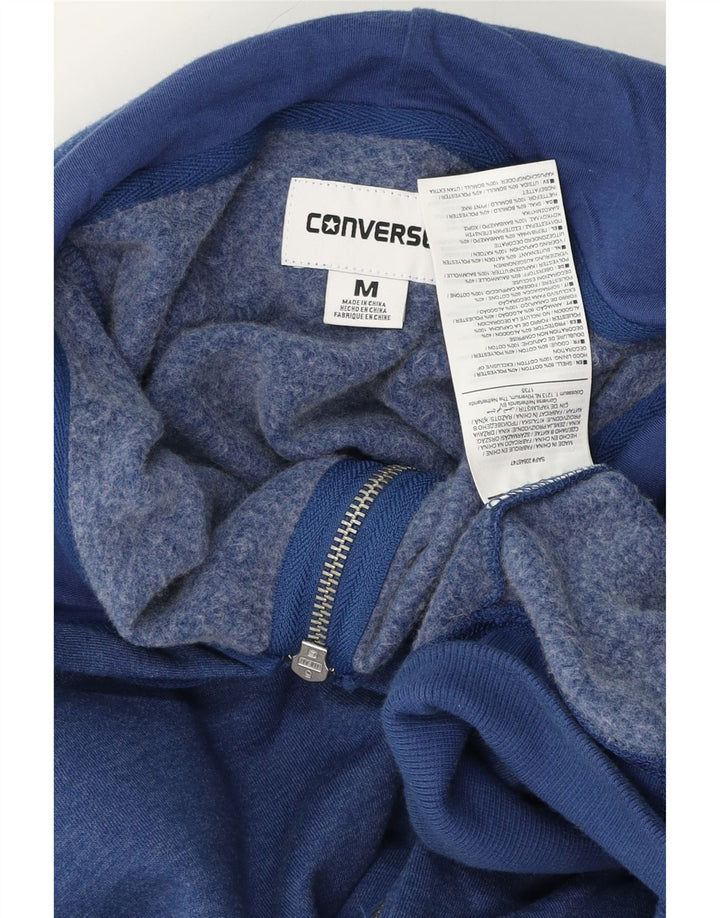 Converse Mens Graphic Zip Hoodie Sweater Medium Navy Blue Cotton