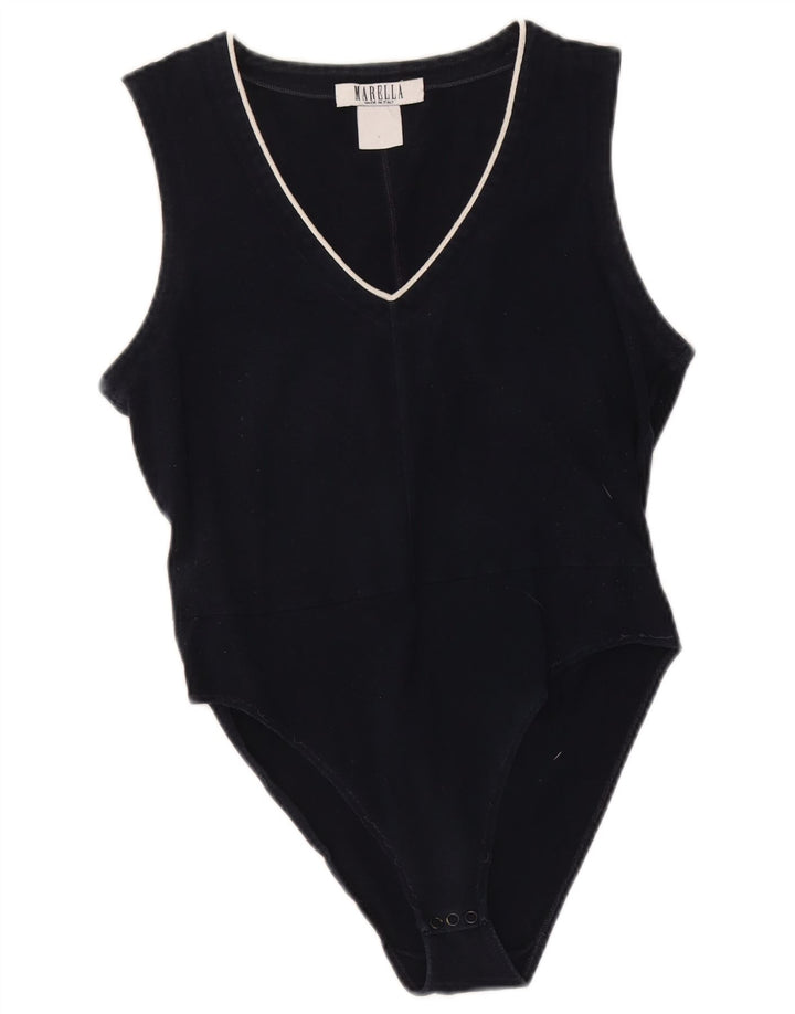 Marella Womens Bodysuit UK 8 Small Navy Blue
