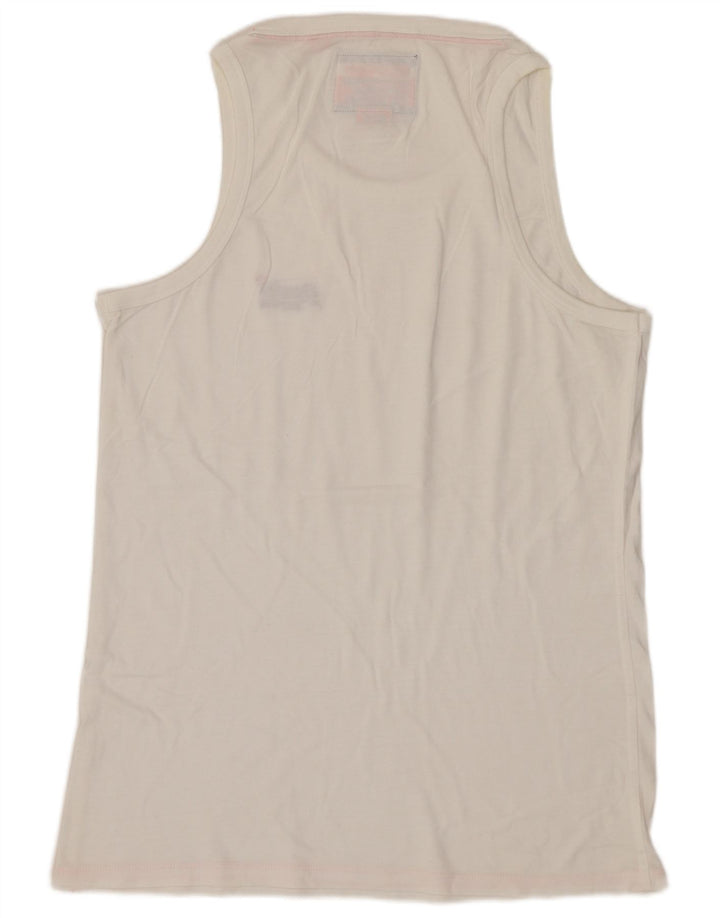 SUPERDRY Hombre Chaleco Top Pequeño Blanco